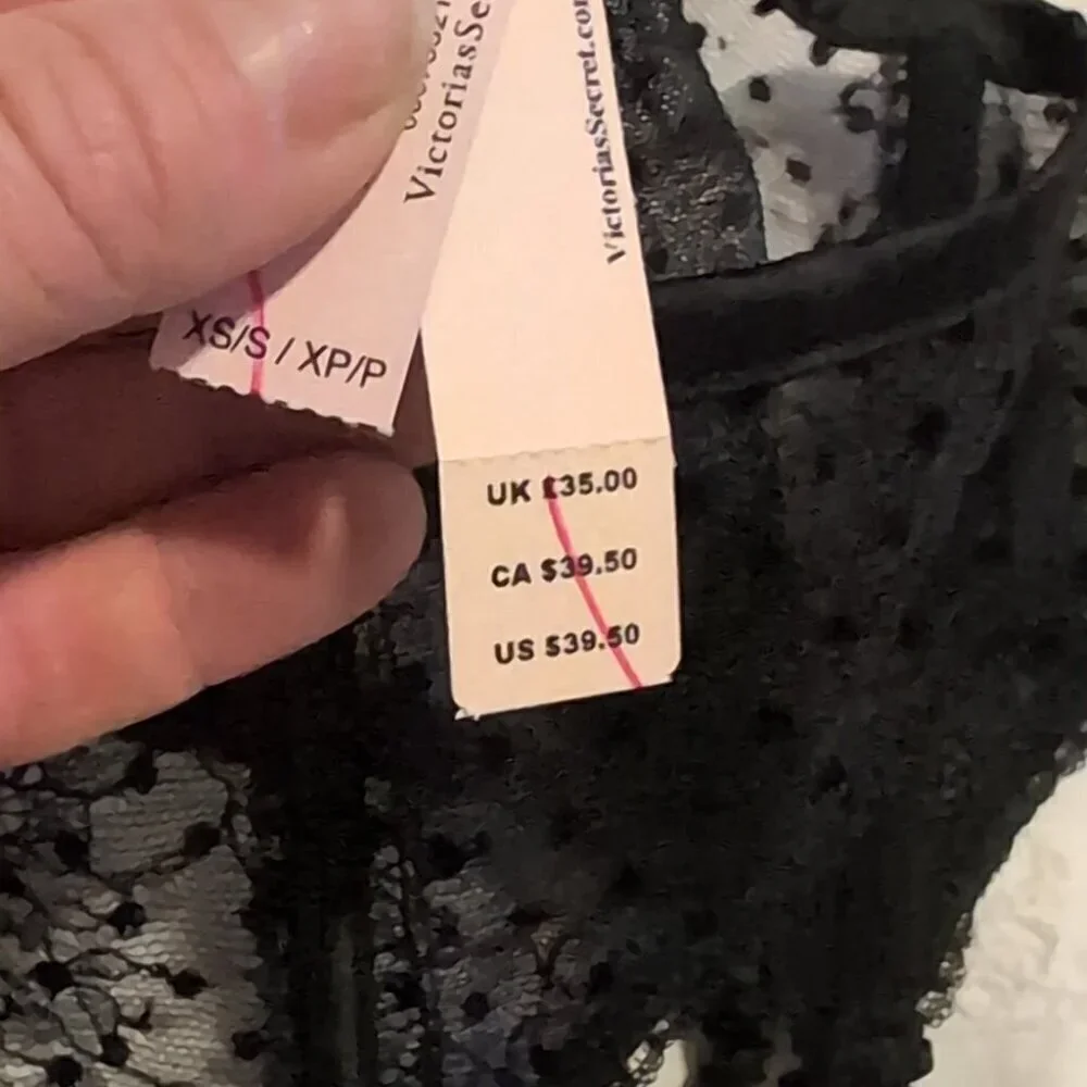 Victoria's Secret Black dream Angels  garter belt NEW W tags